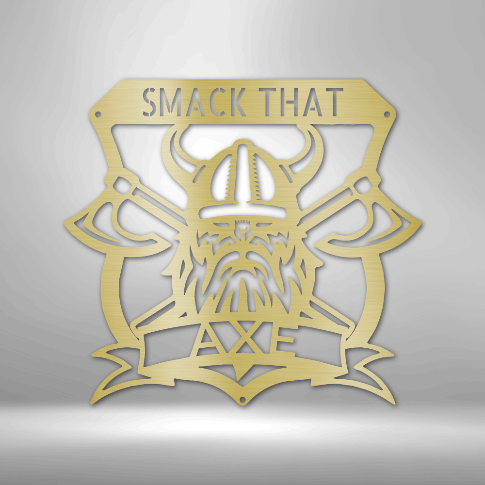 Battle Axe Plaque Monogram - Personalized Steel Sign - Throttle Society